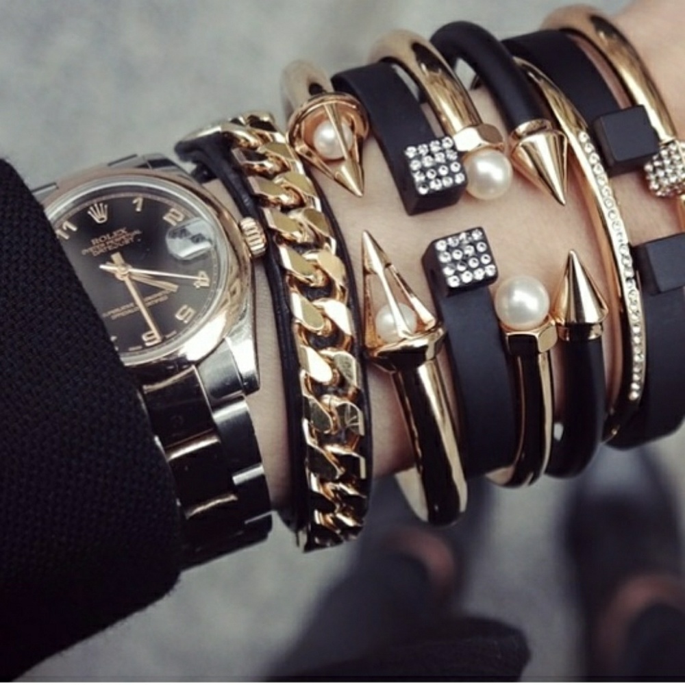 Vita Fede Titan two-toned cuff bracelet